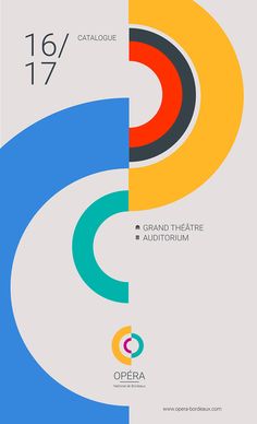 an advertisement for the grand theatre auditorium in paris, france with colorful circles and numbers