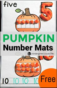 pumpkin number mats with free printables for kids to practice numbers 5 - 10