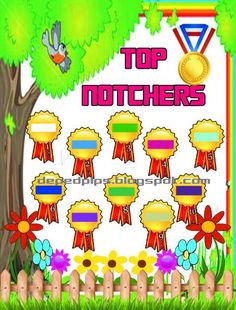 the top mothers award is displayed in front of a fence with flowers and trees on it