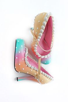 Sherbet and Cake Heel Mary Jane 4" - Shoe Bakery Cottagecore Footwear, Aka Shoes, Cake Shoes, Maximalism Fashion, Muses Shoes, Candy Clothes, Cream Heels, Zapatos Mary Jane, Pink Icing