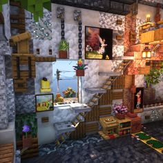 Enchanting Room Minecraft, Minecraft Staircase, Interior Minecraft, Minecraft Steampunk, Rumah Minecraft Sederhana, Minecraft Interior, Minecraft Interior Design