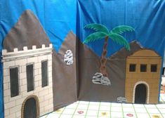 Village Backdrop, Bible Crafts Sunday School, Plant City, Easter Story, Christmas Play, Bible Crafts, Stage Decorations, International Day, School Decorations