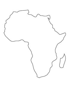 the outline of africa is shown in black and white, with an area that looks like it