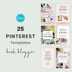 the 25 pinterest templates for book bloggers to use on their blog