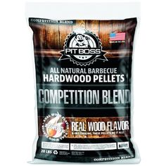 the bag of wood pellets is shown