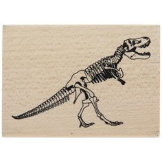 a rubber stamp with a dinosaur skeleton on it