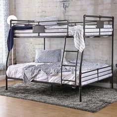 Olga Antique Black Full/Queen Bunk Bed - Ornate Home Full Over Queen Bunk Bed, Queen Bunk Bed, Bed Antique, Bunk Bed Sets, Adult Bunk Beds, Queen Bunk Beds, Modern Bunk Beds, Loft Bunk Beds, Bunk Beds With Stairs