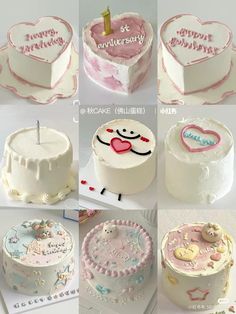 there are many cakes that have hearts on them