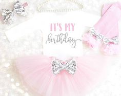 it's my birthday pink and silver tutule outfit