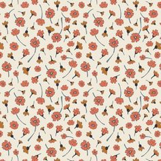 an orange and brown flower pattern on a white background