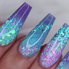 Fancy Nails Designs, Bling Nails, Purple Nails