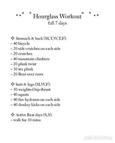 a workout plan with instructions for how to do it