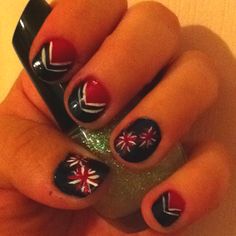 Cheerleading nails... Ready for camp!!!! Cheerleading Nails Designs, Cheerleader Nails Designs, Cheer Nails Cheerleading, Cheerleader Nails, Cheerleading Nails, British Nails, Dallas Nails