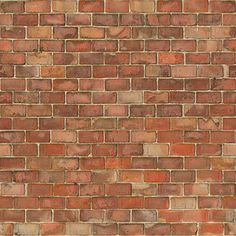 a red brick wall is shown with no mortar