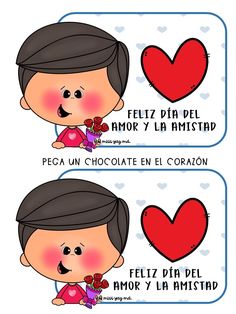 two pictures with hearts and the words in spanish