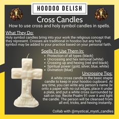 a cross candle with instructions on how to use it