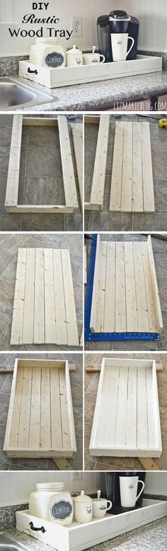 the steps to make a diy wood tray