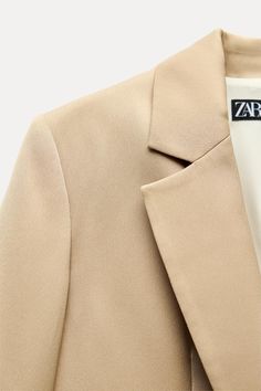 OVERSIZED SATIN EFFECT BLAZER - taupe brown | ZARA United States Beige Long Sleeve Blazer With Single Button, Beige Single Button Blazer With Long Sleeves, Office Blazer With Structured Shoulders And Long Sleeves, Spring Collared Blazer With Concealed Placket, Business Blazer With Structured Shoulders, Business Casual Long Sleeve Outerwear With Structured Shoulders, Business Casual Blazer With Structured Shoulders And Long Sleeves, Business Casual Outerwear With Structured Shoulders, Business Casual Outerwear With Structured Shoulders And Long Sleeves