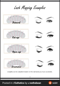 Eye Shape Chart, Eyelash Mapping, Shape Chart