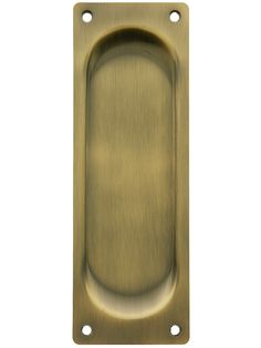 an antique brass door handle on a white background