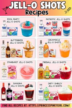 an advertisement for jell - o shots is shown