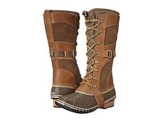 SOREL Conquest™ Carly Brown Lace Boots, Sorel Conquest, Sorel Booties, Womens Sorel, Short Heel Boots, Heeled Lace Up Boots, Fashion Upcycle, Arthritic Pain, Laced Boots