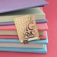 Big Books, Book Pins, Her Book, Bookish Gifts, Big Book, Gifts For Readers, Cute Pins, Display Cards, Book Lovers Gifts