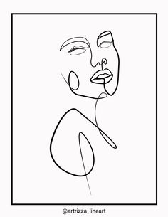 a black and white line drawing of a woman's face