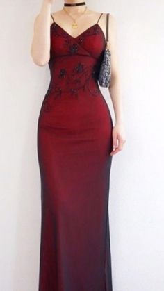 Deep Red Evening Gown, Red Formal Dress Velvet, Red Dress Black Overlay, Red Prom Dress Vintage, Long Red Formal Dress, Black Cherry Prom Dress, Vintage Prom Dresses 90s Red, Red Dress With Black Mesh Overlay, Red 90s Prom Dress