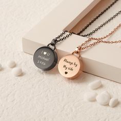 two necklaces that say i love you and always by my side