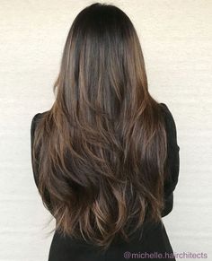 Extra Long Cut With Medium Layers Long Hair V Cut, Cute Layered Hairstyles, Cuts For Long Hair, Layer Cut, Layered Hairstyles, Hair Color Pastel, Long Dark Hair