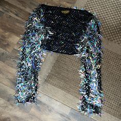 S, Silver Sequins Tassel Nightclub Dance Costume Glitter Mirror. Dazzling Top For Bar Outfit. Super Crop Top, Glitter Mirror, Bar Outfit, Dance Costume, Silver Sequin, Dance Costumes, Night Club, Sequin, Crop Top