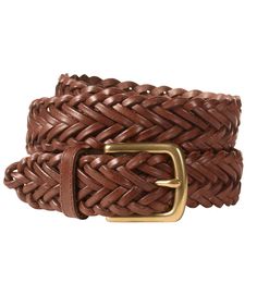 Men's Essential Braided Leather Belt | Belts at L.L.Bean Formal Woven Leather Belt, Classic Braided Leather Belt, Classic Woven Leather Belt, Braided Leather Belt, Belt Men, Cloth Belt, Belt Brown, Mens Braids, Cool Braids