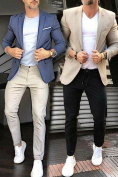 Men In Suits, Smart Casual Menswear, Mens Casual Outfits Summer