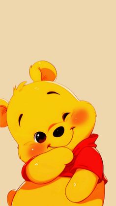 a cartoon winnie the pooh holding a teddy bear