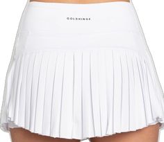 Summer White Tennis Skirt With Built-in Shorts, Chic White Skirt With Built-in Shorts, White 4-way Stretch Skirt With Built-in Shorts, White Swim Skirt With Built-in Shorts, White Skort With Built-in Shorts, White Pleated Swim Skirt, White Pleated Stretch Tennis Skirt, White Skirted Skirt With Built-in Shorts, White Stretch Pleated Tennis Skirt