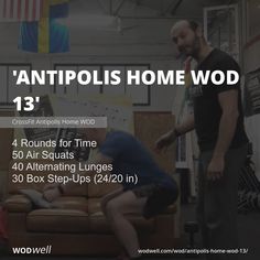 two men standing in front of a couch with the words'antipolis home wod