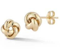 Elevate your everyday style with these stunning studs, crafted in radiant 14K gold. These earrings boast a unique puffed love-knot design, offering the illusion of four interlocked rings, making them a standout addition to any jewelry collection. From Luminosa. Interlocked Rings, Rings Making, Knot Stud Earrings, Knot Studs, Knot Design, Love Knot, Everyday Style, Everyday Fashion, Knot