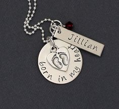 I love this! Baby Talk, Mom Stuff, Memorial Necklace, December Birthstone, Baby Baby, Heart Necklace, My Heart, Washer Necklace