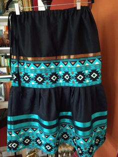 Bohemian Black Skirt With Elastic Waistband, Black Bohemian Skirt With Elastic Waistband