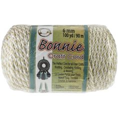 a white ball of yarn with the words bonnie craft cord on it