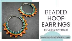 the beaded hoop earrings by capital city beads is featured in an article about beading