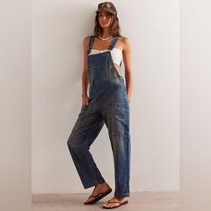 Very Soft And Comfortable Denim. Lots Of Pockets. Worn Twice. A Little Too Big For My Liking. Overalls Fit, Free People Overalls, Blue Bench, Sporty Sneakers, Overalls Pants, Overalls Women, Free People Pants, Denim Overalls, Top Rated