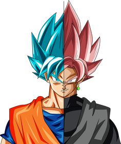 two different images of the same character in dragon ball super broly, one with blue eyes