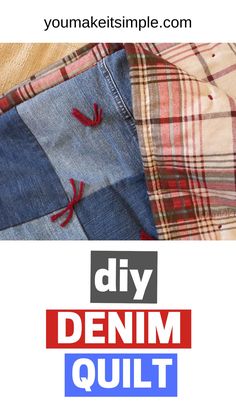 the diy denim quilt pattern is easy to make