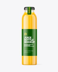 a bottle of juice mockup on a white background