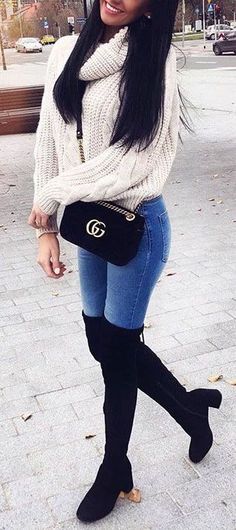 Cheap Fall Outfits, Preppy Winter Outfits, Fall Outfits For Women, Cool Winter, Work Chic, Fall Dress Outfit, Women's Outfits, Outfits For Women, Black Women Fashion