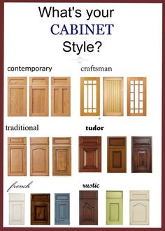 what's your cabinet style? with different colors and styles, including the doors