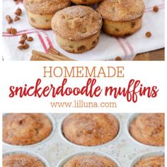 homemade snickkerdoodle muffins in a muffin tin