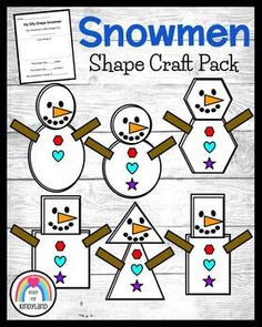 snowmen shape craft pack for kids to make